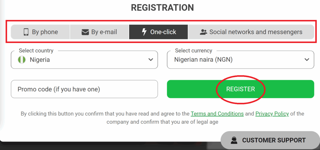 888Starz registration options