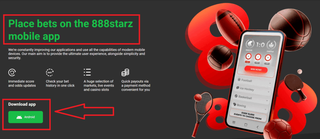 Pros of 888Starz download mobile app